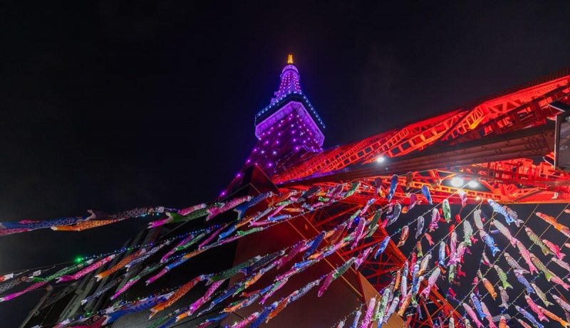 東京タワーと鯉のぼり